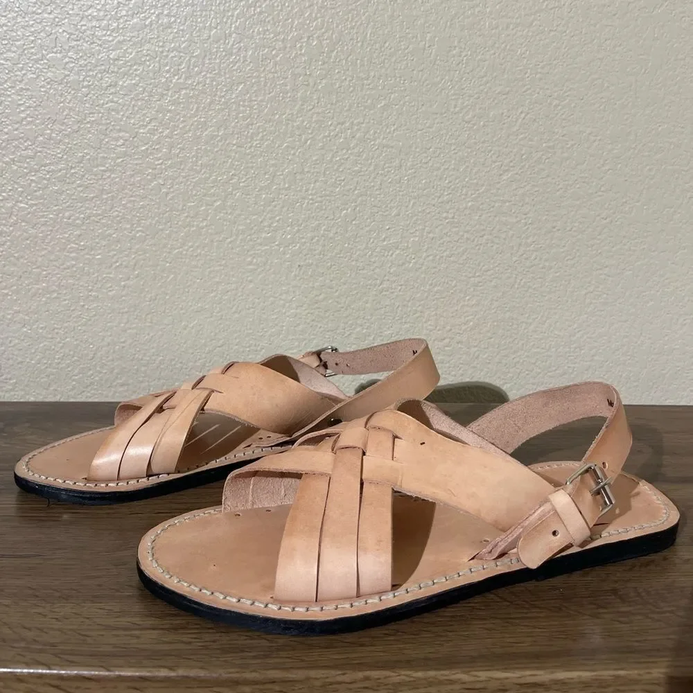 Alex Crane Men's Tan Leather Sandals
